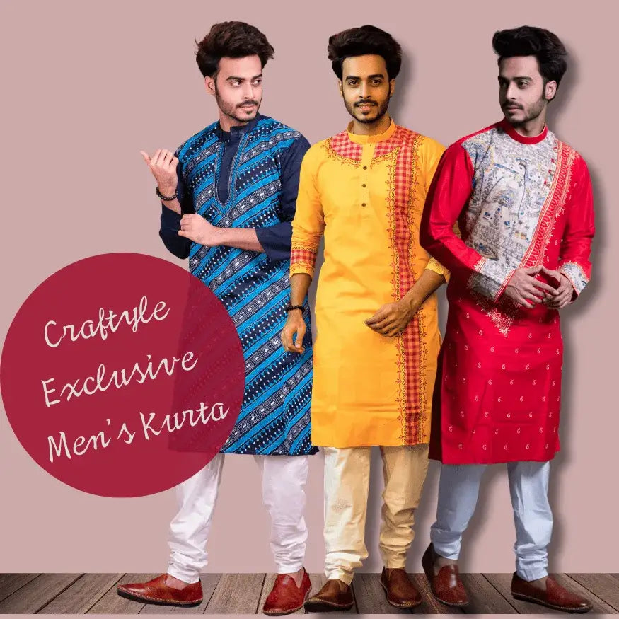 Three men's kurtas
