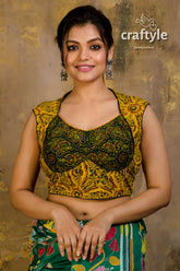 Ajrakh block print pure cotton blouse patterned sleeveless blouse 2
