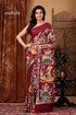 Artisanal hand painted batik pure cotton saree maroon batik saree 1