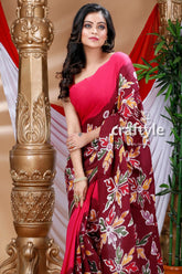 Beautiful hand batik cotton saree woman floral saree 2