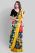Berry blue elegant hand painted zari border pure tussar kalamkari saree woman colorful saree 1