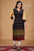 Black with multicolor cotton weaved kurti for women woman’s black gold tunic 1