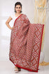 Claret maroon and white handcrafted kantha stitch pure silk dupatta maroon white patterned shawl 1