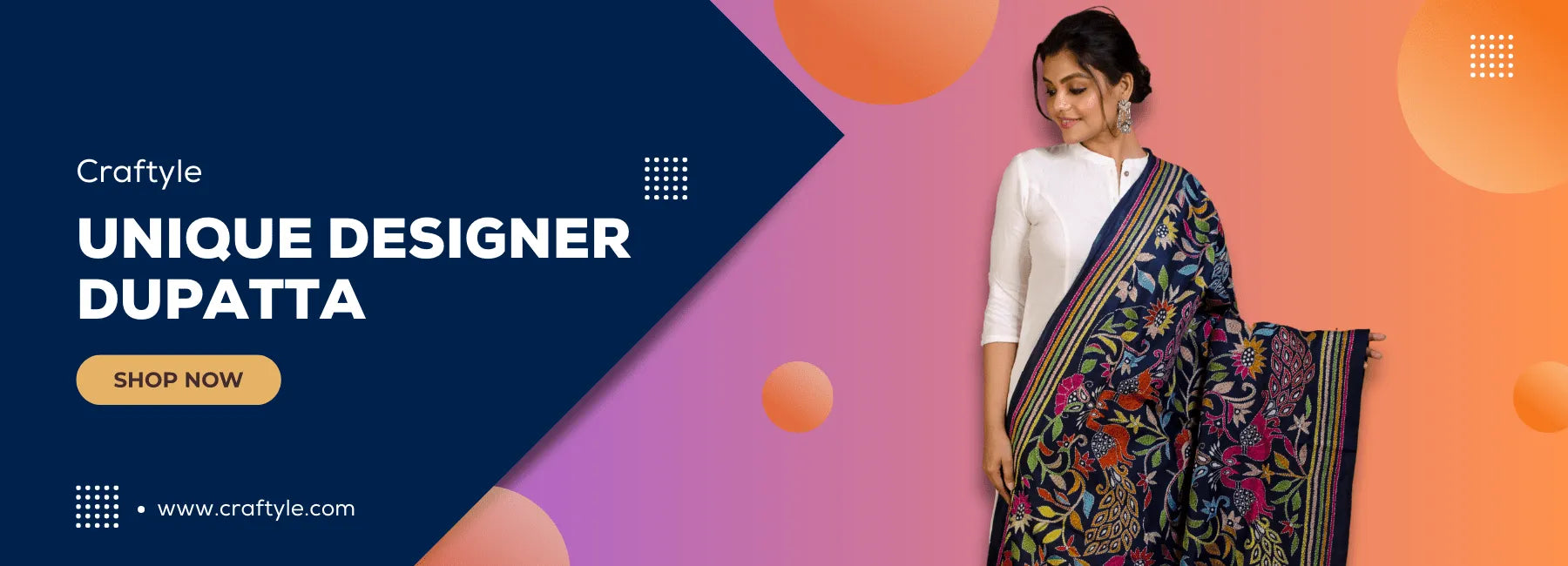 Woman wearing a patterned dupatta