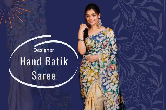 Woman wearing a patterned saree