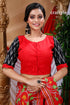 Crimson red & black ikkat print designer cotton blouse red black blouse 1