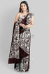 Dark cocoa brown soru tuli hand batik mulberry pure silk sari woman patterned saree 1