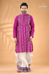 Deep magenta kantha stitch designer cotton panjabi for men men’s magenta embroidered kurta white 1