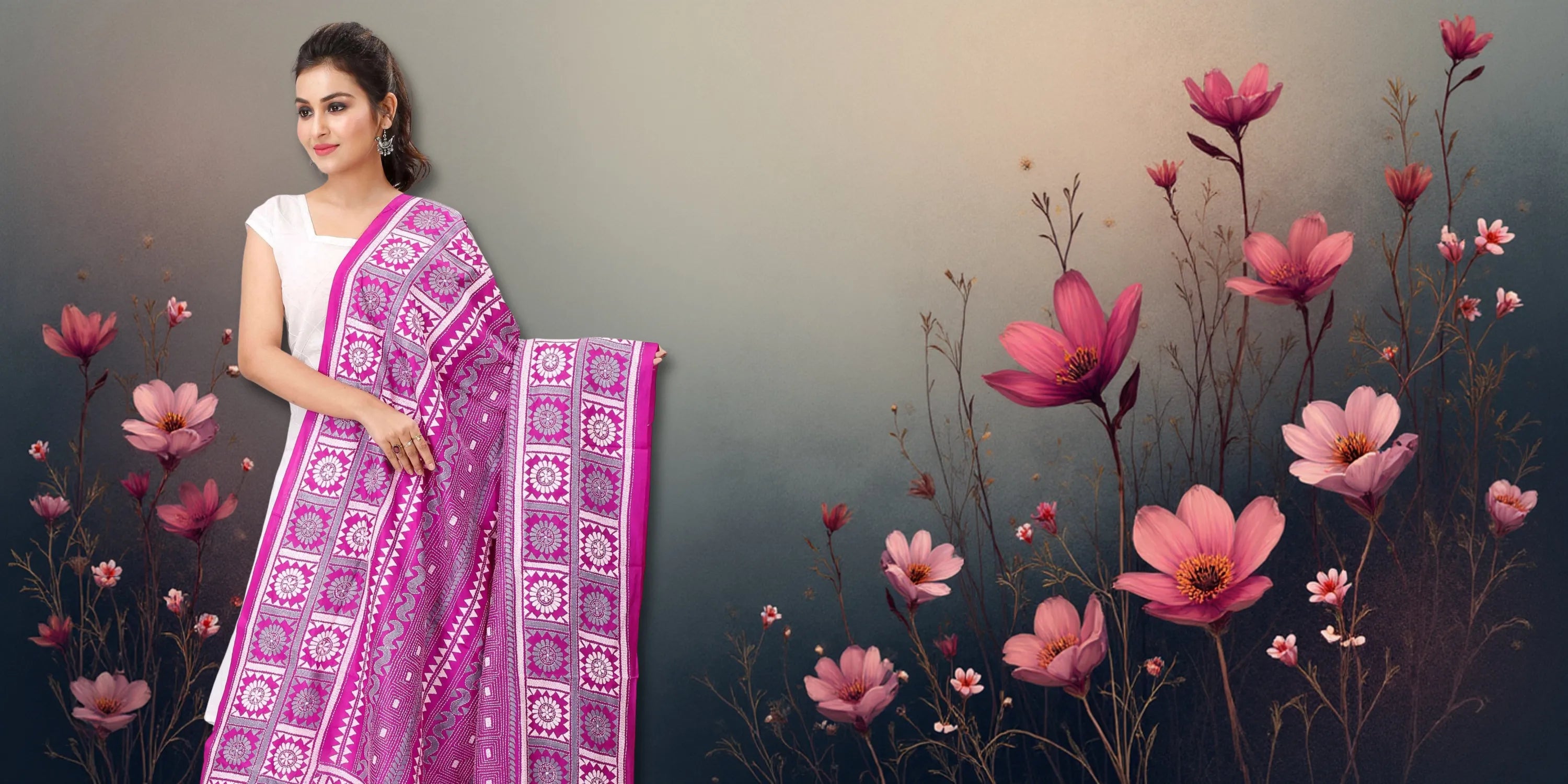 Handcrafted desinger dupatta - bridal attire