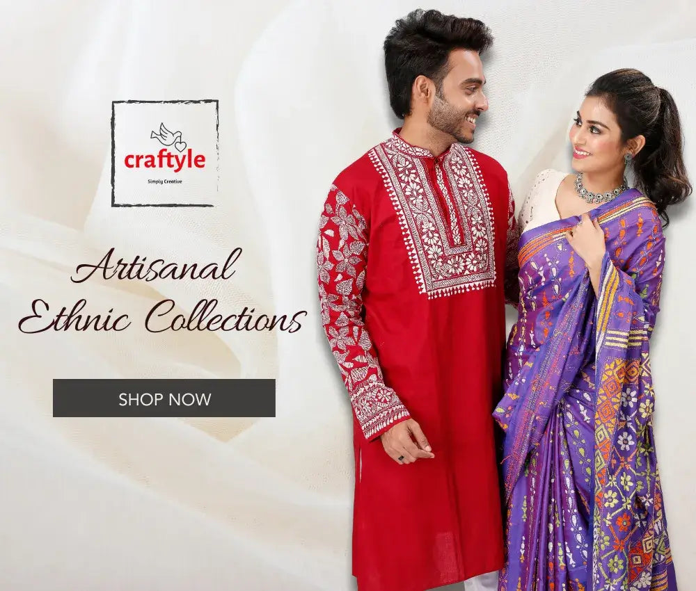 Artisanal ethnic clothing advertisement