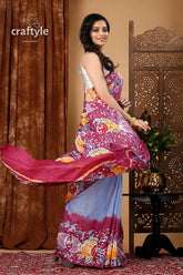 Fish artistry handcrafted batik pure cotton saree woman batik saree 4