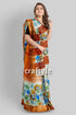 Floral pure tussar saree with zari border - handcrafted kalamkari work woman patterned saree 1