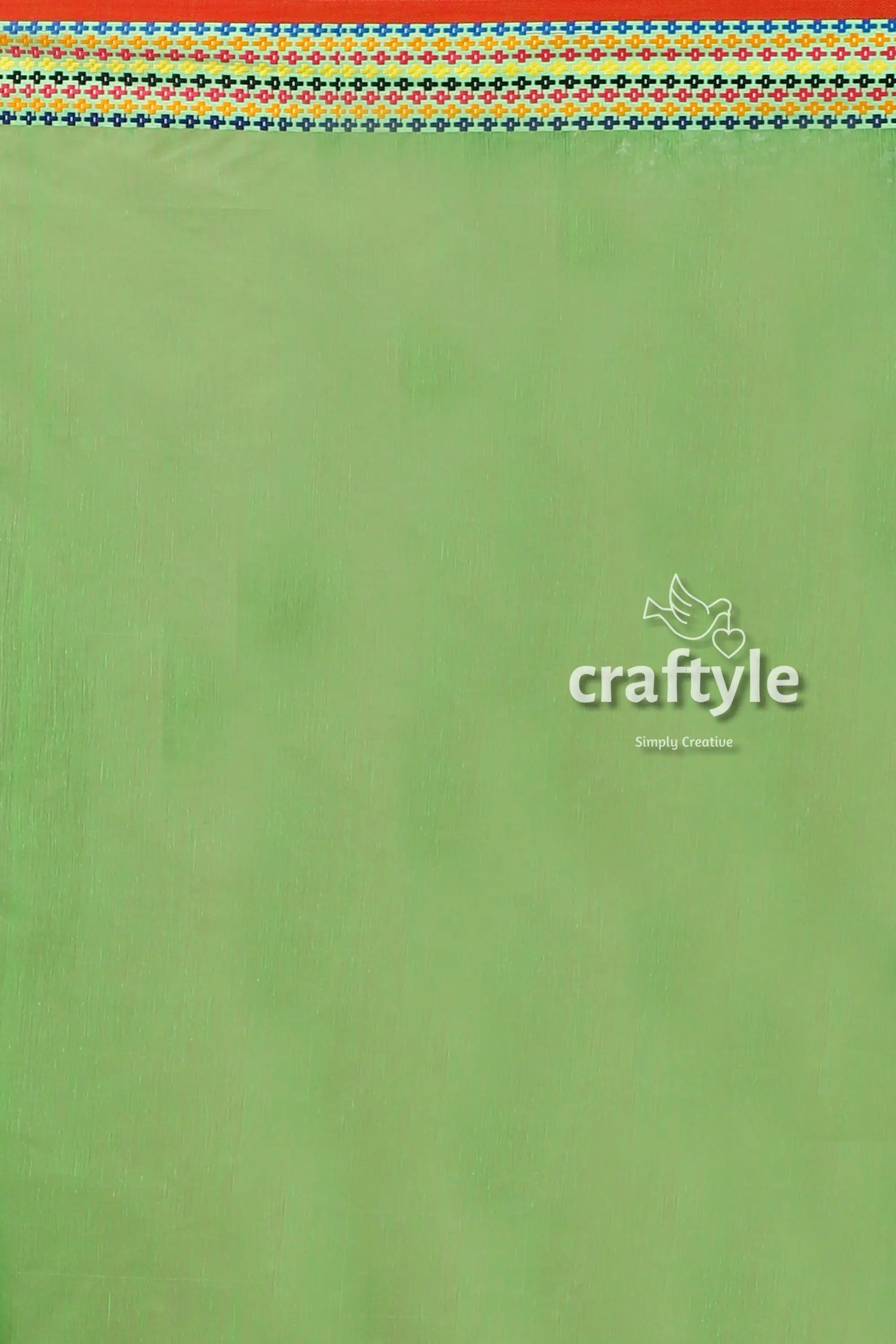 Fluorescent green woven border handloom cotton saree green craft paper decorative border 6