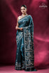 Gable green hand gujrati embroidery kantha silk saree elegant teal saree intricate embroidery 1