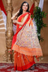 Golden orange handloom cotton saree woman orange red saree 1