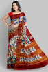 Hand painted pure tussar silk saree with zari border - stunning peacock design woman floral-patterned saree 1