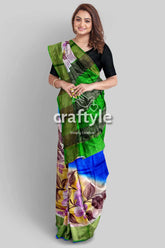 Hand painted zari pure tussar saree - floral design for a luxurious look woman colorful saree 2