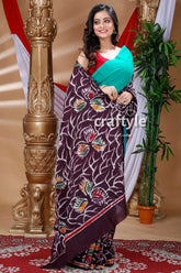 Handcrafted cotton batik saree woman colorful saree 3