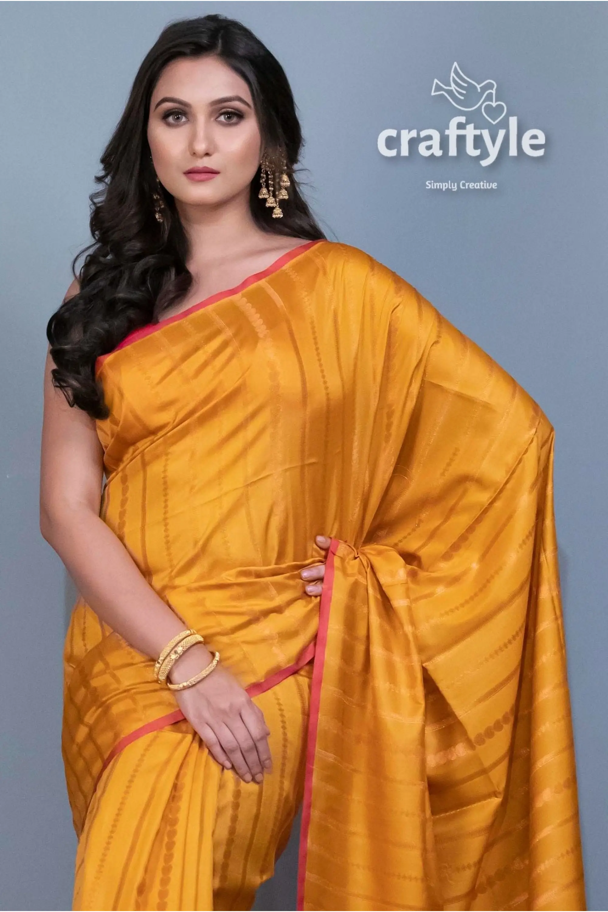 Honey yellow paithani silk saree with blouse piece mustard-colored saree pink border 2