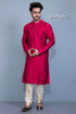 Jam color mens silk kurta ethnic party wear man red kurta pajama 1