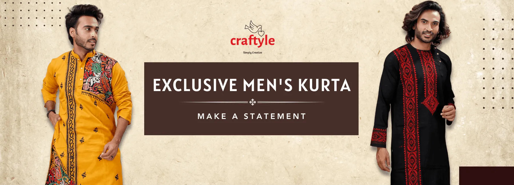 Men's kurta advertisement