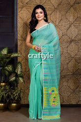 Light green jamdani saree woman light green saree 1