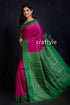 magenta-and-green-handwoven-sambalpuri-ikat-ghicha-tussar-silk-saree