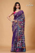Martinique purple multithread floral silk kantha saree woman purple floral saree 1