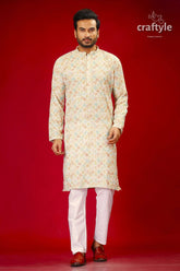 Mens embroidered kurta with multicolor sequin embellishments man embroidered kurta pajama 1