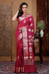 Mulberry zari work mangalgiri silk saree - elegant indian wedding attire maroon saree intricate border 1