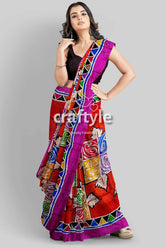 Multicolor hand batik pure mulberry silk saree - woman colorful saree 2