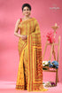 Munshell yellow and red kantha embroidered silk saree yellow saree red black block 1