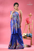 Palatinate blue bengal heritage silk kantha stitch saree woman vibrant blue saree intricate 1
