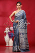 Paynes gray modal silk saree - modern and stylish gray printed saree 1
