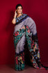 Periwinkle blue matsya kanya handpainted batik pure mulberry silk saree woman batik saree 1