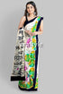 Powder white goddess design hand batik mulberry pure silk saree woman patterned saree 1