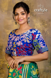 Pure silk kantha stitch blouse floral embroidered blouse 3