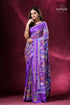 Rebecca purple flower motif silk kantha work saree purple floral patterned saree 1