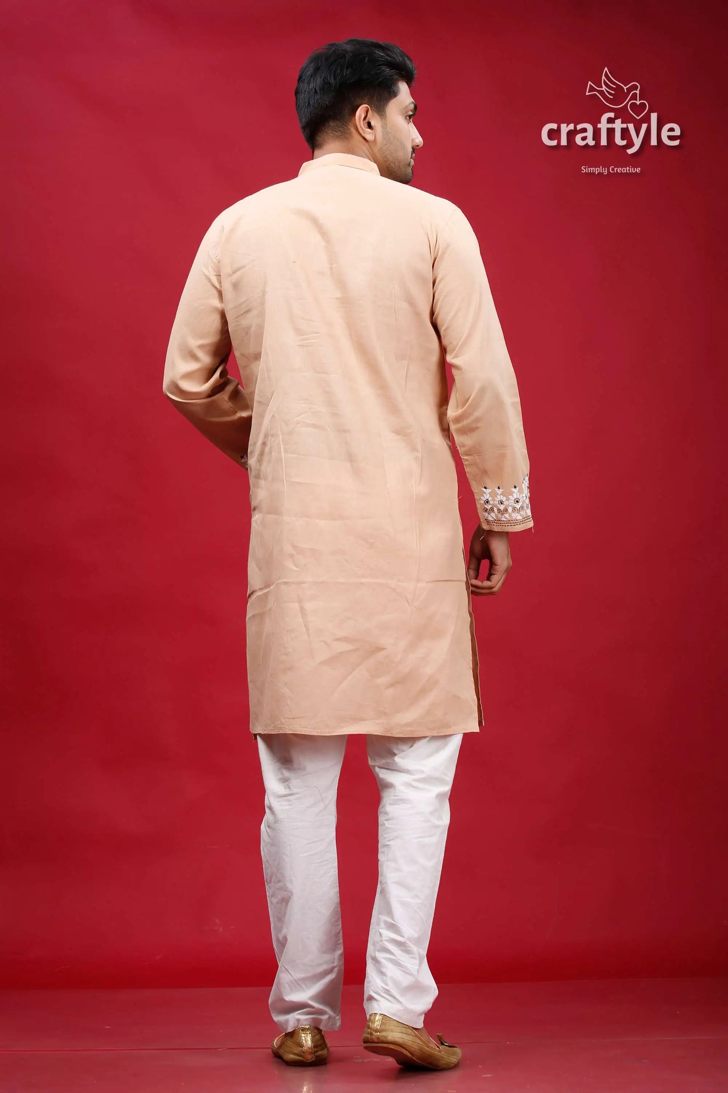 Rodeo dust fish design kantha stitch cotton kurta for men man kurta pajama 5