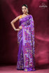 Royal purple floral pattern elegant silk kantha saree purple floral patterned saree 1
