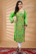 Screamin green warli pattern kantha embroidered cotton kurti green embroidered kurta 1
