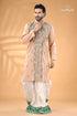 Soft amber kantha stitch gents kurta reverse men’s embroidered peach kurta white 1
