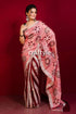 Sweet pink handmade batik mulberry pure silk saree pink batik saree floral patterns 1