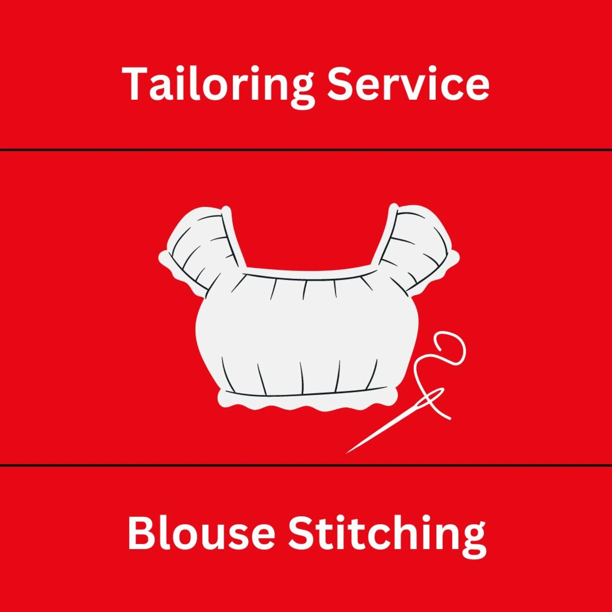 Tailoring services red blouse white ruffled hem 2