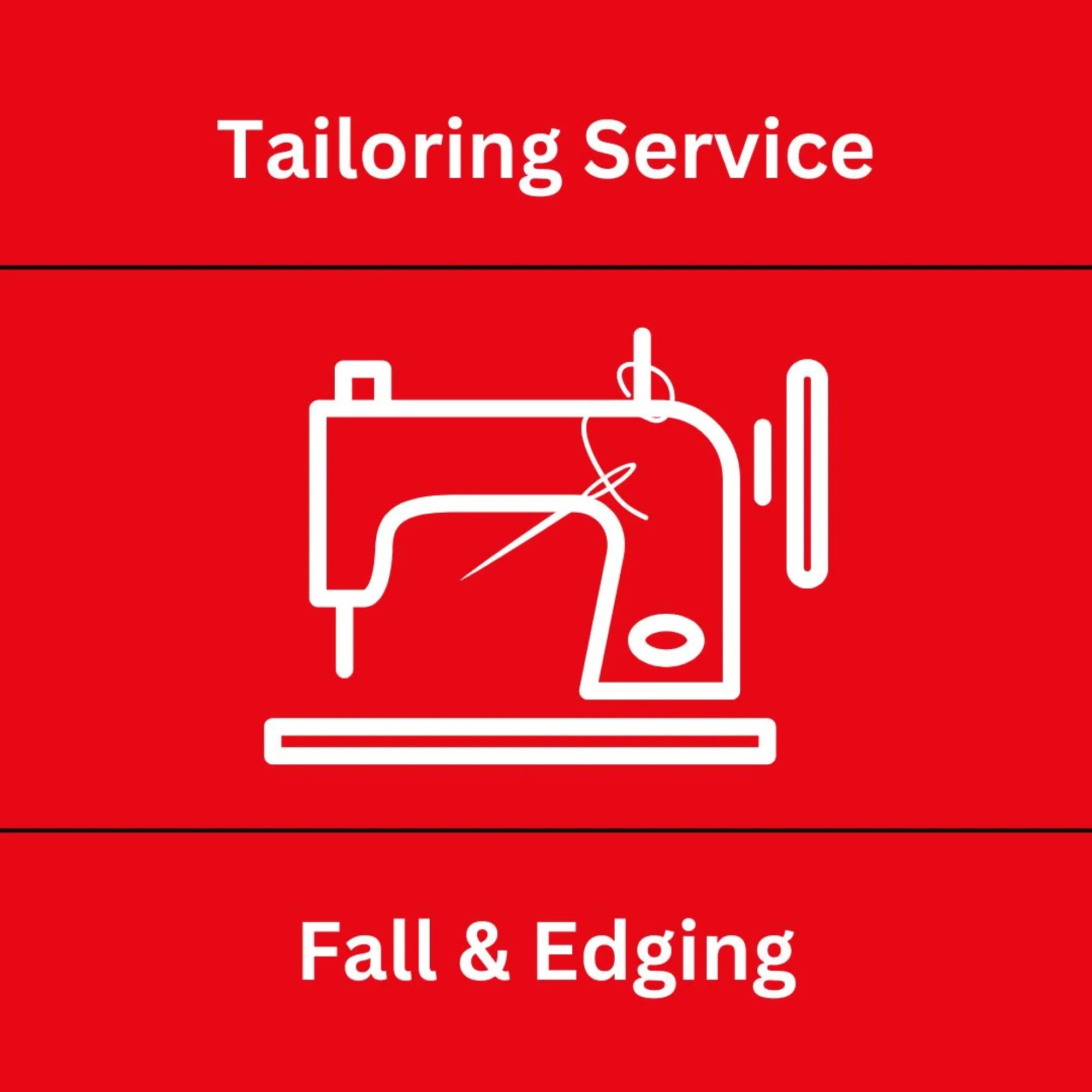Tailoring services red machine icon white thread 1