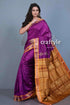 Violet color bomkai soft silk saree with blouse piece purple gold saree 1