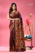Wine berry ethnic gujrati embroidery silk saree maroon silk saree intricate red 1