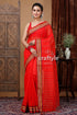 Woven border handloom cotton saree in tractor red red saree embroidered border 1