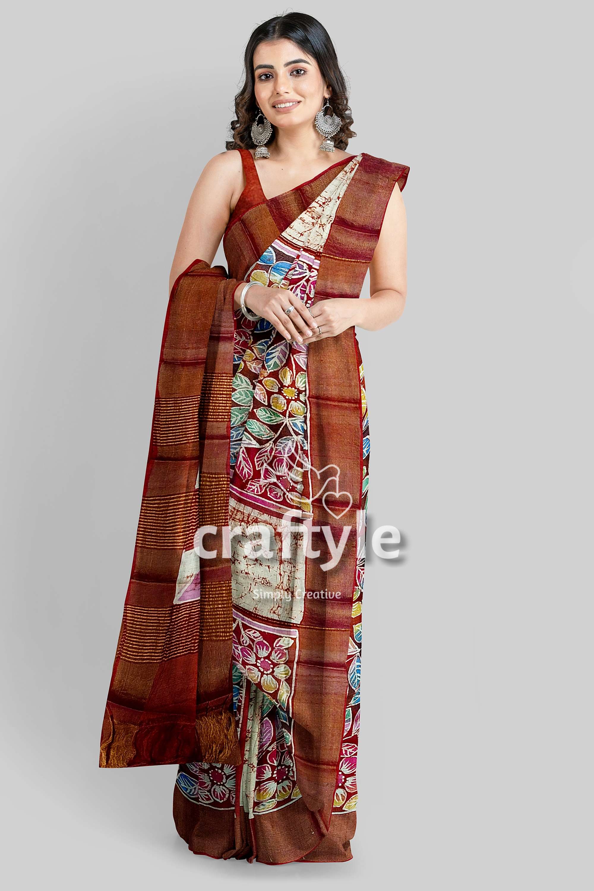 hand-batik-tussar-silk-saree-69