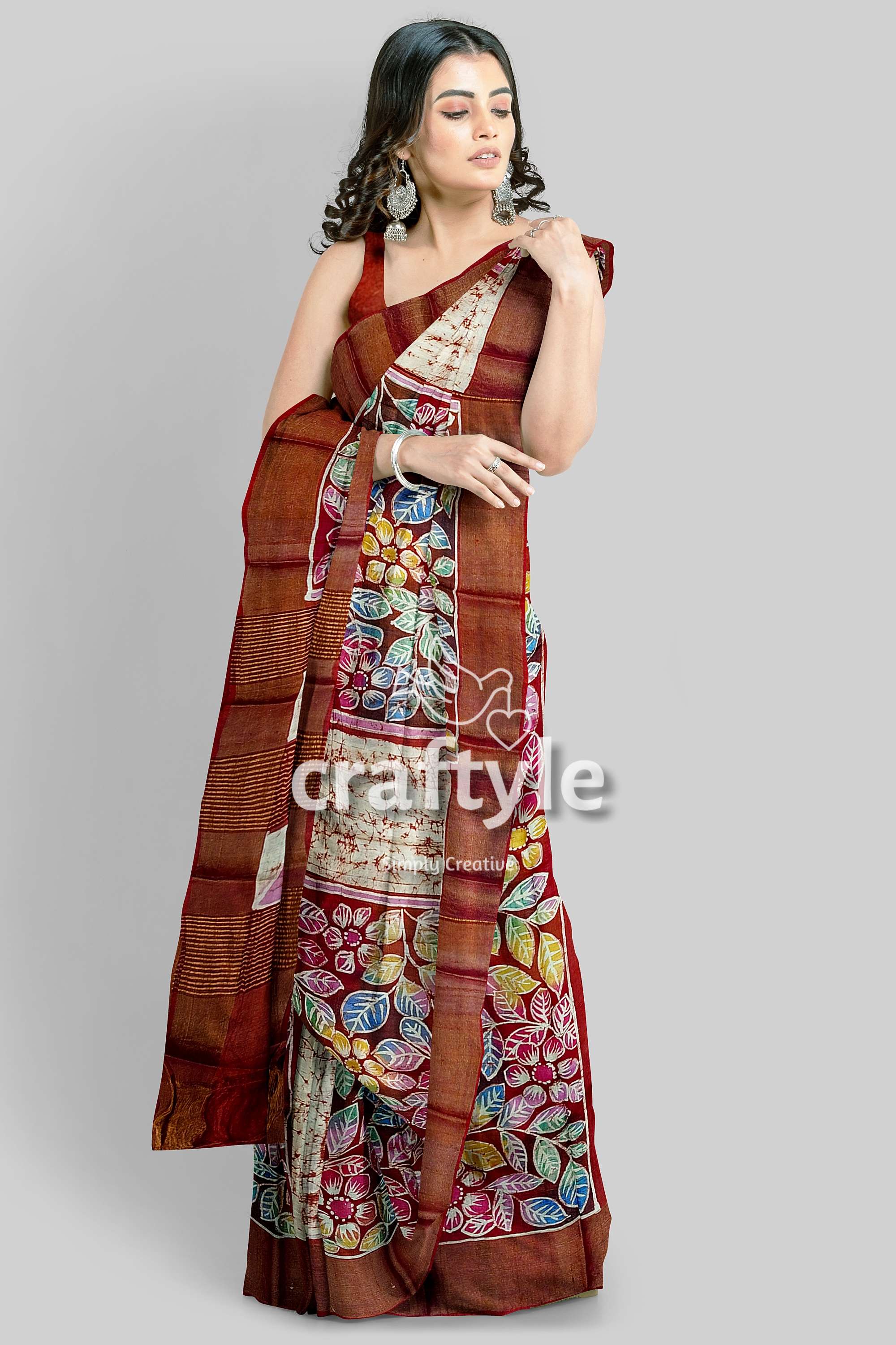 hand-batik-tussar-silk-saree-69
